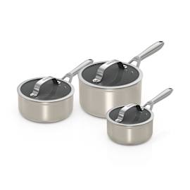 Ninja Ceramic Pro 3-Piece Saucepan Set – Stone product photo Side New M