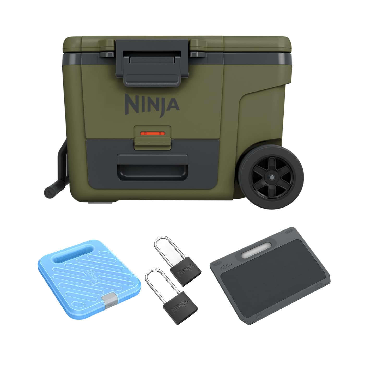 Ninja FrostVault 45QT/42L Wheeled Cooler with Dry Zone &ndash; Olive FB245EUUKDBGN product photo