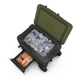 Ninja FrostVault 45QT/42L Wheeled Cooler with Dry Zone &ndash; Olive FB245EUUKDBGN product photo Side New M