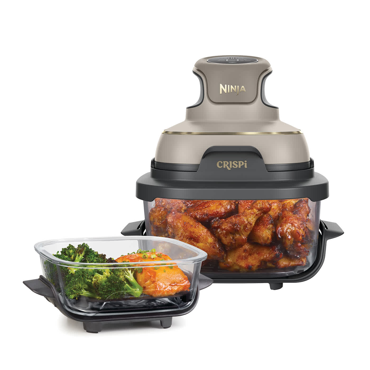 Ninja CRISPi 4-in-1 Portable Glass Air Fryer - Stone & Gold FN101UKSTGD product photo
