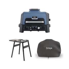 Ninja Woodfire Pro Connect XL Electric BBQ Grill & Smoker with Stand & Cover product photo Side New M