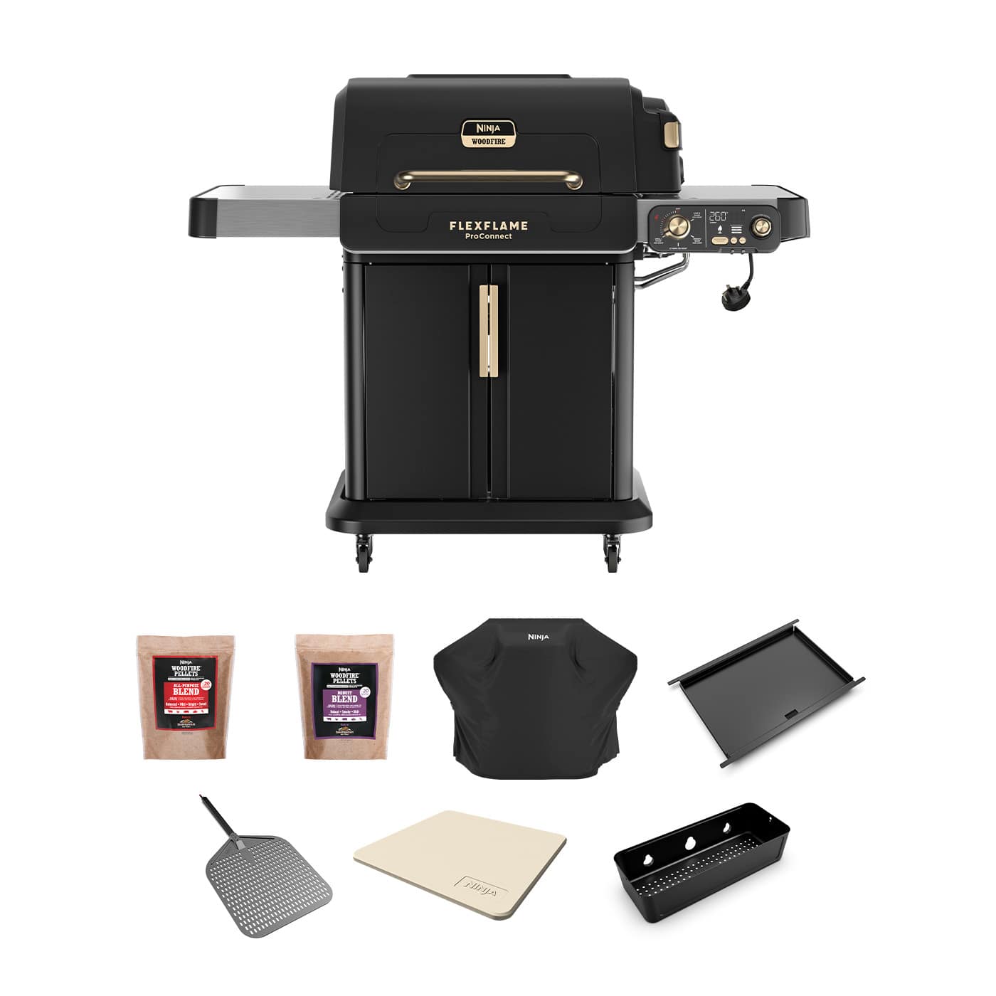 Ninja FlexFlame ProConnect Gas BBQ & Outdoor Cooking System Ultimate 5-in-1 Bundle - Black & Stainless Steel product photo